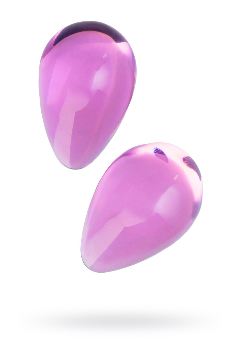 Вагинальные шарики Sexus Glass, стекло, розовые,  2,7 см
