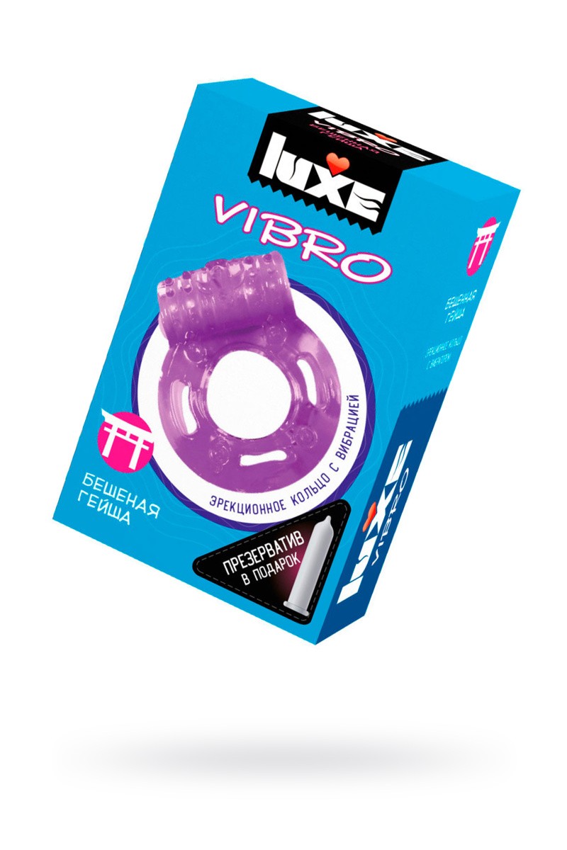 Виброкольцо LUXE VIBRO Бешеная гейша + презерватив, 1 шт