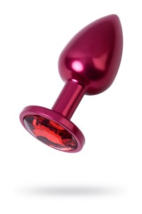 Анальный страз, TOYFA Metal, красный, с кристаллом цвета рубин, 7,2 см, 2,8 см, 50 г