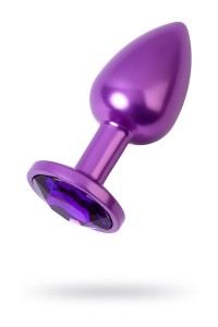 Анальный страз, TOYFA Metal, фиолетовый, с кристаллом цвета аметист, 7,2 см, 2,8 см, 50 г