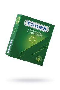 Презервативы точечные TOREX  латекс, №3, 18 см
