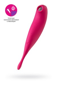 Вакуум-волновой бесконтактный стимулятор клитора Satisfyer Twirling Pro, силикон, красный