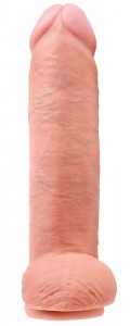 Фаллоимитатор King Cock реалистик, с мошонкой, телесный, 31 см