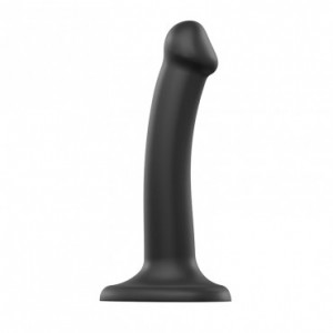 Фаллоимитатор Strap-On-Me Dildo Dual Density Semi-Realistic гнущийся, черный S, 17 см