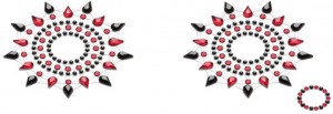 Набор стикеров Breast & Pubic Jewelry Crystal Stiker черный + красный, 2 шт.