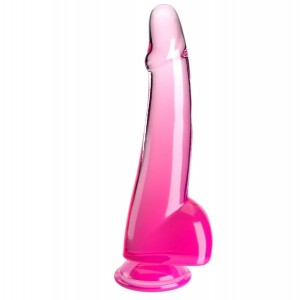 Фаллоимитатор King Cock Clear с мошонкой, 25,4 см, розовый