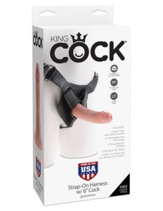 PipeDream King Cock Страпон на ремешке телесный, L=15,2см, d=4,1см