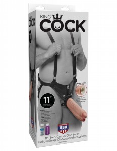 PipeDream King Cock 11'' Страпон+трусики-крепление на подтяжках телесный