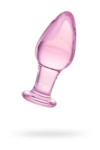 Анальная втулка Sexus Glass, стекло, розовая, 10 см,  4 см