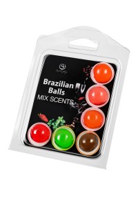 Массажное масло SECRET PLAY BRAZILIAN BALLS, микс ароматов, 6 х 4 гр