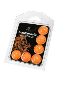 Массажное масло SECRET PLAY BRAZILIAN BALLS, с разогревающим эффектом, 6 х 4 гр