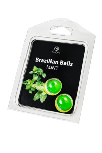 Массажное масло SECRET PLAY BRAZILIAN BALLS, мята, 2 х 4 гр