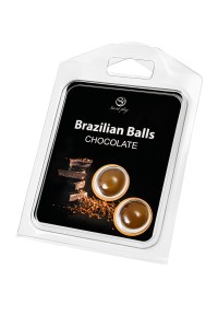 Массажное масло SECRET PLAY BRAZILIAN BALLS, шоколад, 2 х 4 гр