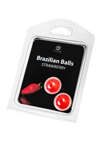 Массажное масло SECRET PLAY BRAZILIAN BALLS, клубника, 2 х 4 гр