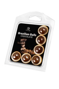 Массажное масло SECRET PLAY BRAZILIAN BALLS, шоколад, 6 х 4 гр