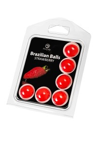 Массажное масло SECRET PLAY BRAZILIAN BALLS, клубника, 6 х 4 гр