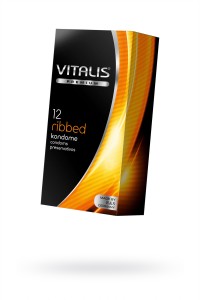Презервативы ''VITALIS'' PREMIUM №12 ribbed - ребристые (ширина 52mm)