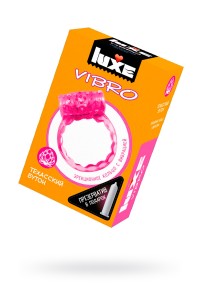 Виброкольцо LUXE VIBRO Техасский Бутон + презерватив, 1 шт