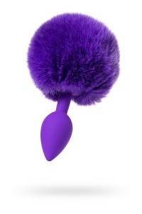 Анальная втулка с хвостом ToDo by Toyfa Sweet bunny, силикон, фиолетовая, 13 см,  2,8 см, 42 г